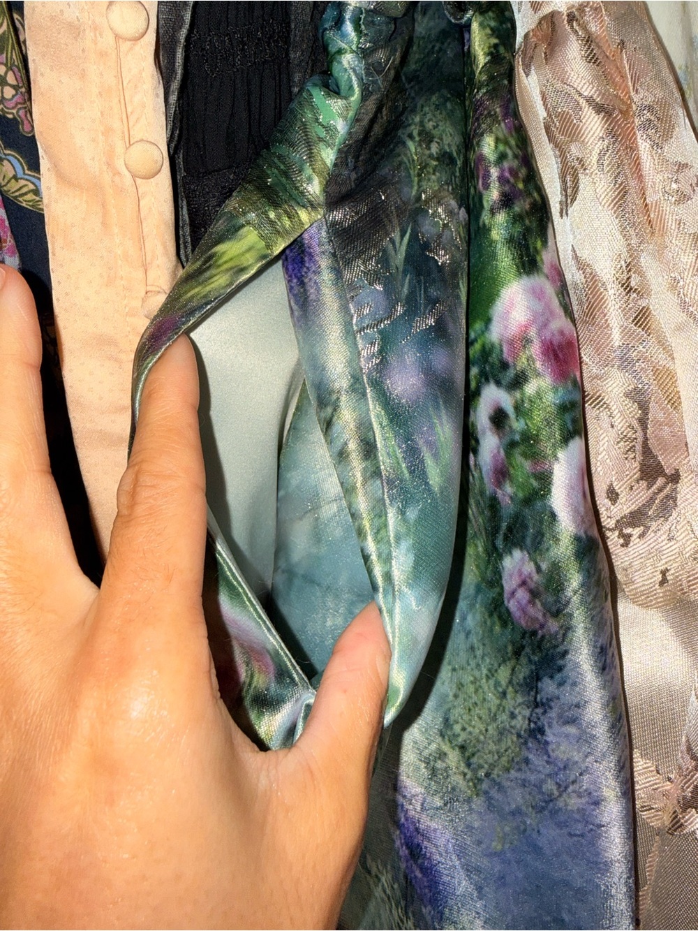 ML Monique Lhuillier Garden Print Metallic Midi Cocktail Dress - Picture 9 of 9